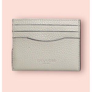 Coach  Slim Card Case Chalk Pebbled Leather NWT $78